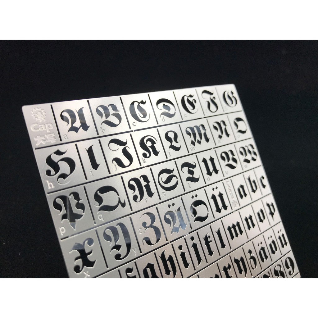 Alexen AJ0047 Stencil Tools for WW2 German Fraktur Letter Style