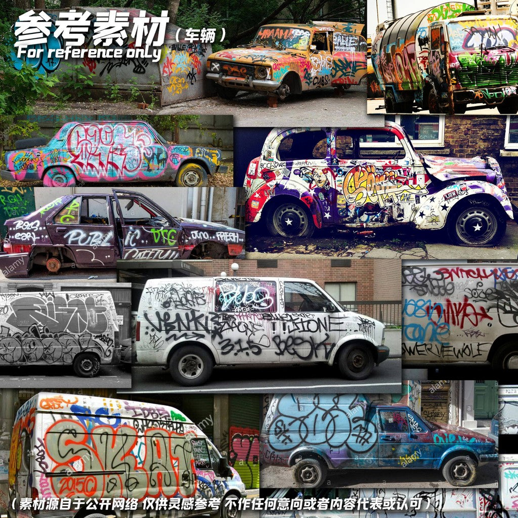 Alexen AJ0052 AJ0053 AJ0054 AJ0055 Stencil Tools for 1/35 1/32 Vehicle Tank Wall Graffiti Spray Stencil