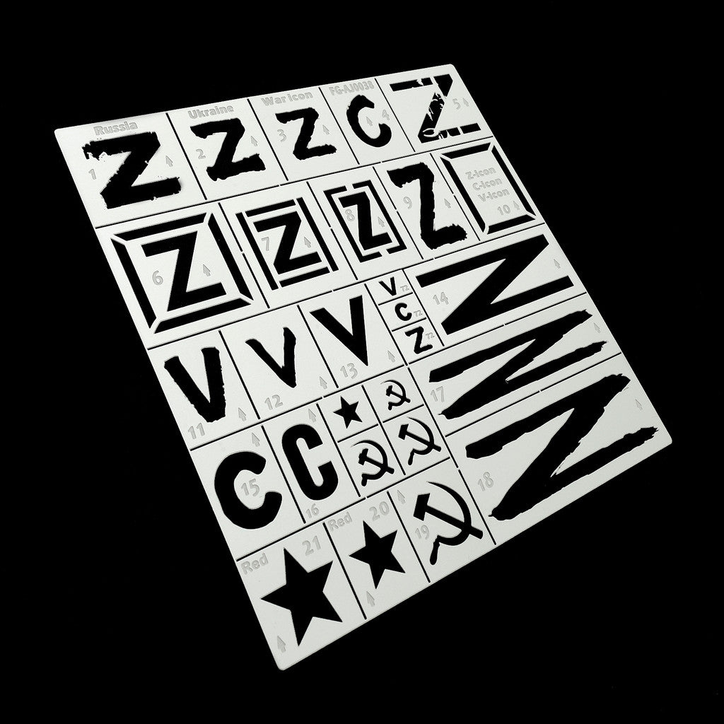 Alexen AJ0038 Stencil Tools for Russian Symbol Z / V Tank Sign logo