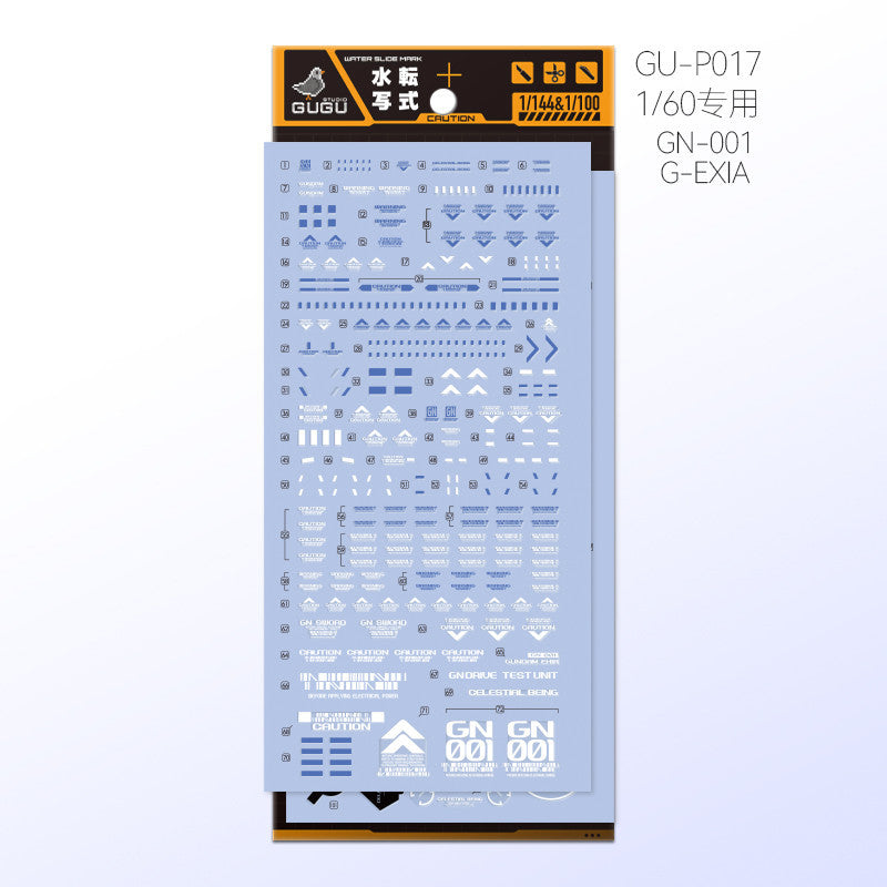 GUGU PG 1/60 GN-001 EXIA Water Slide Decal GUGUPG003