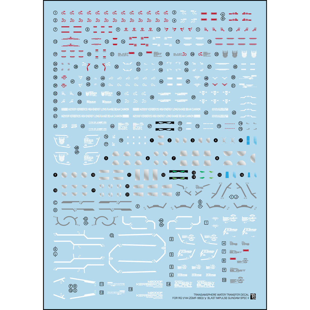 Transamsphere TRS Water Slide Decal RG 1/144 Blast Impulse Spec 2 TRSRG022