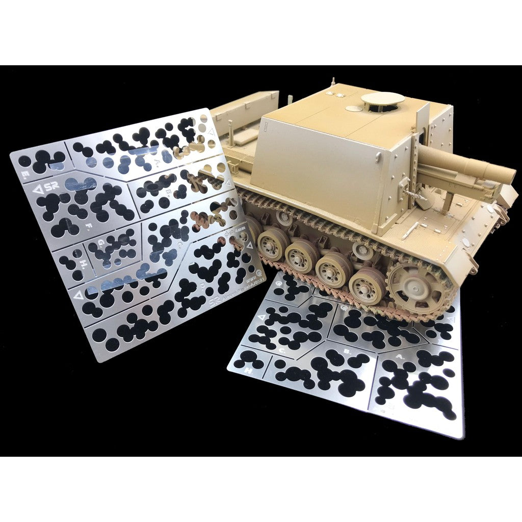 Alexen AJ0021 Hollow Out Stencil Tools for WW2 German Ambush Black Forest Wave Point Camouflage CAMO Version B Paint Spray Tools