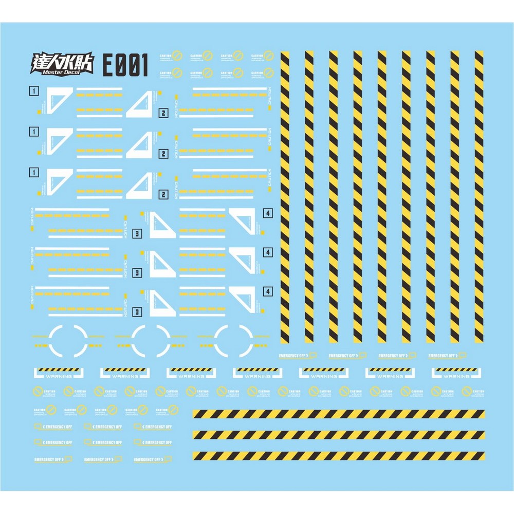 MASTER Water Slide Decal E001 E002 Garage Cage Hangar Stand General Use Collectibles