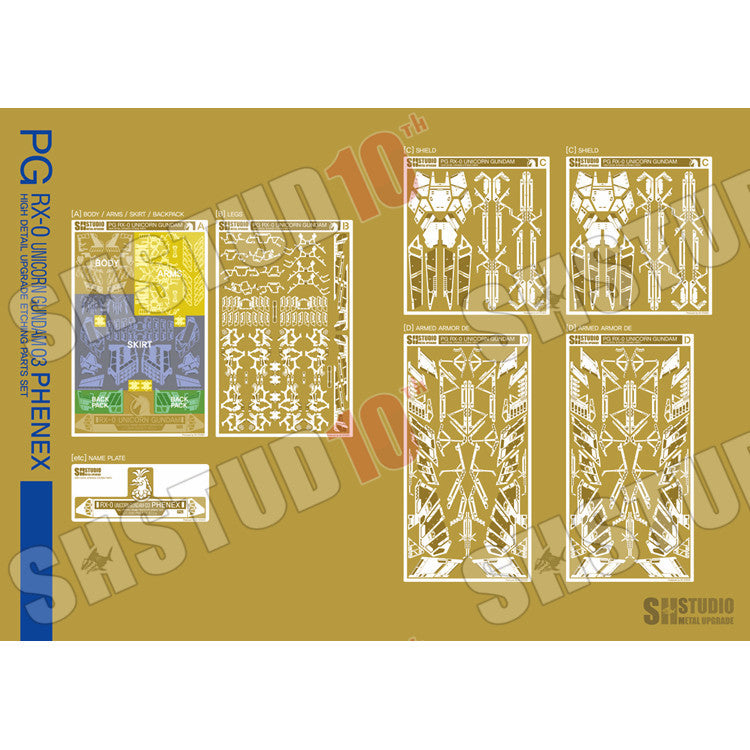 SH STUDIO Upgrade Metal Etching Parts for PG 1/60 Phenex
