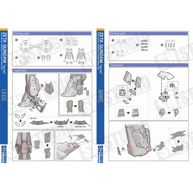 SH STUDIO Upgrade Metal Etching Parts for MG 1/100 ZETA Ver.ka