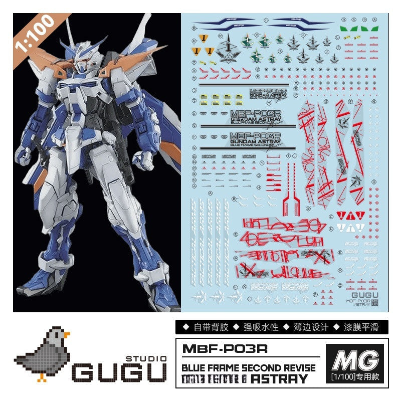GUGU M124 Water Slide Decal MG 1/100 Astray Blue Frame Second Revise GUGUMG004