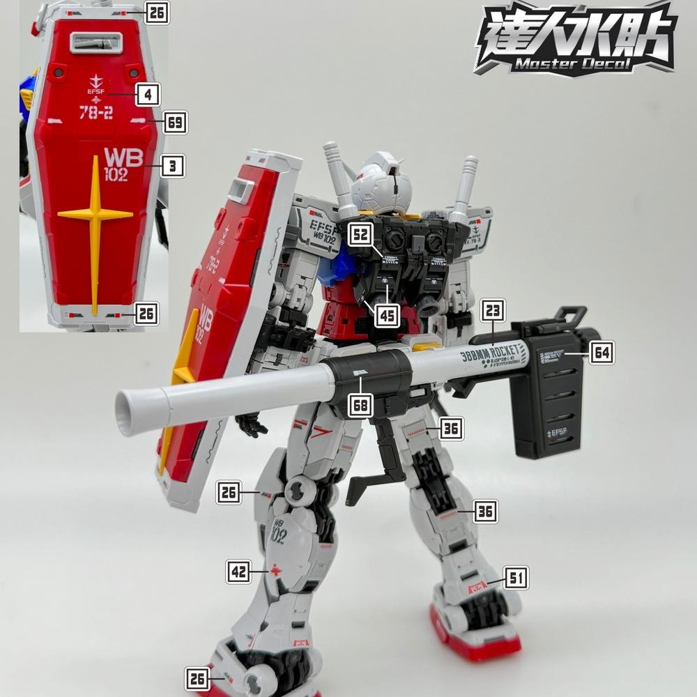 MASTER R003 Water Slide Decal RGU RG 1/144 RX-78-2 2.0 Collectibles