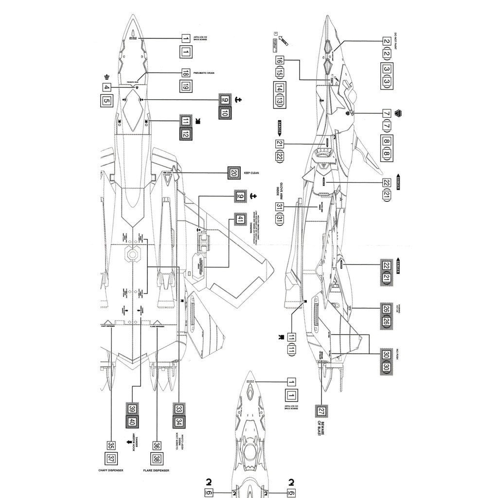 TRS Water slide decal for HG 1/100 Macross YF-21 TRSHG020