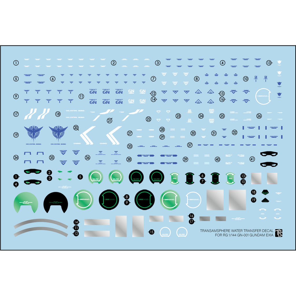 TRS Transamsphere RG EXIA R2 / R3  Water slide decal TRSRG001 RG001R2 RG001R3