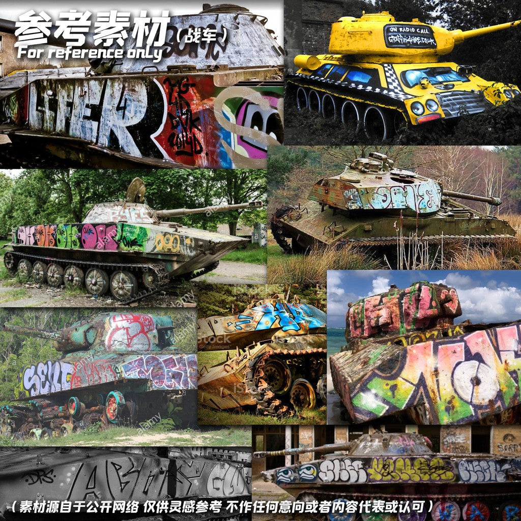 Alexen AJ0052 AJ0053 AJ0054 AJ0055 Stencil Tools for 1/35 1/32 Vehicle Tank Wall Graffiti Spray Stencil
