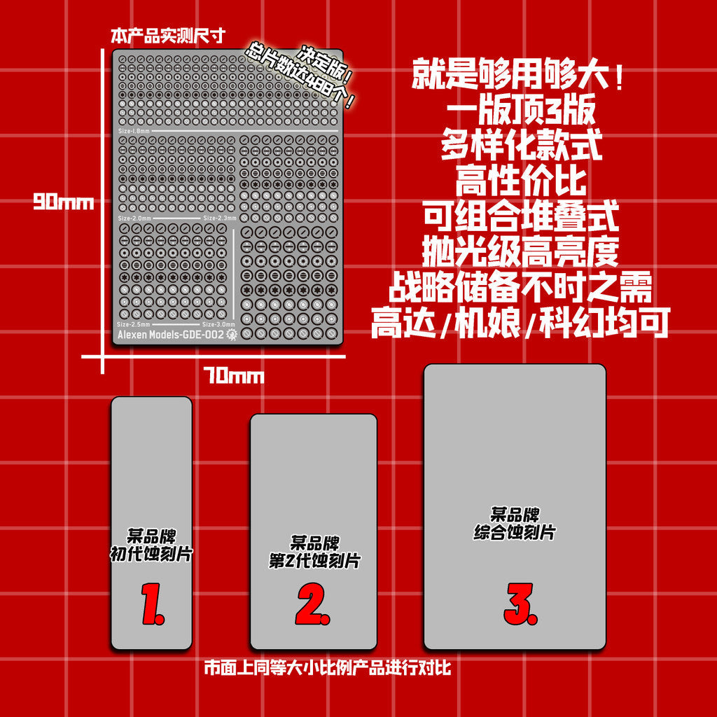 Alexen GDE001 GDE002 GDE003 GDE004 GDE005 Detail Part Upgrade Etching Parts Sheet