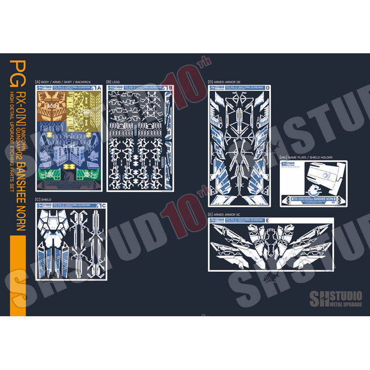 SH STUDIO Upgrade Metal Etching Parts for PG 1/60 Banshee Norn