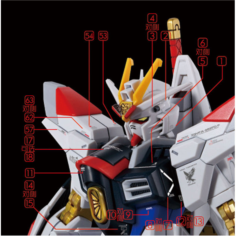 GUGU HG 1/144 MIGHTY STBIKE FREEDOM Water Slide Decal GUGUHG010