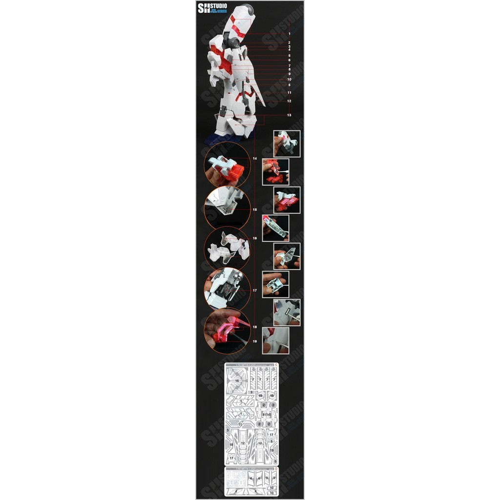 SH STUDIO Upgrade Metal Etching Parts for MEGA 1/48 Unicorn