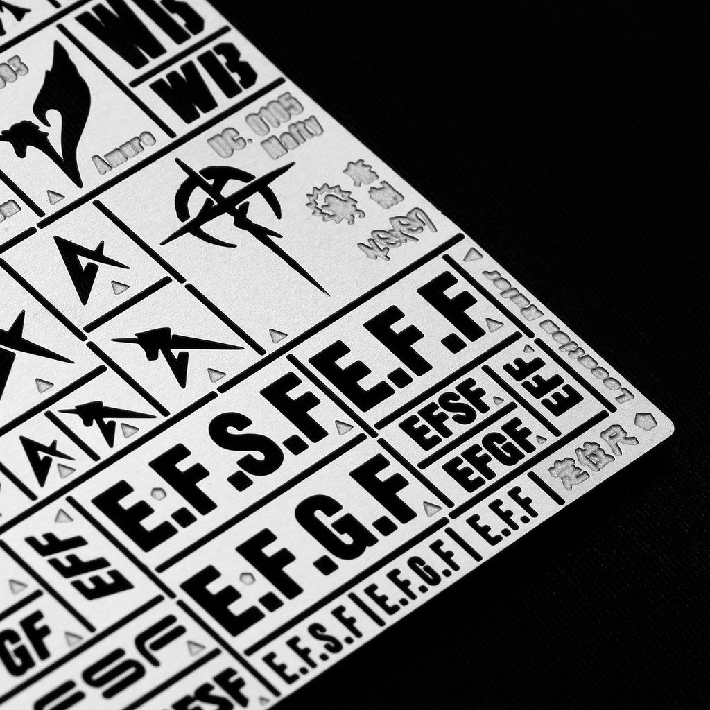 Alexen AJ0077 Stencil Pad for HG MG GM series EFF Number Sign Logo