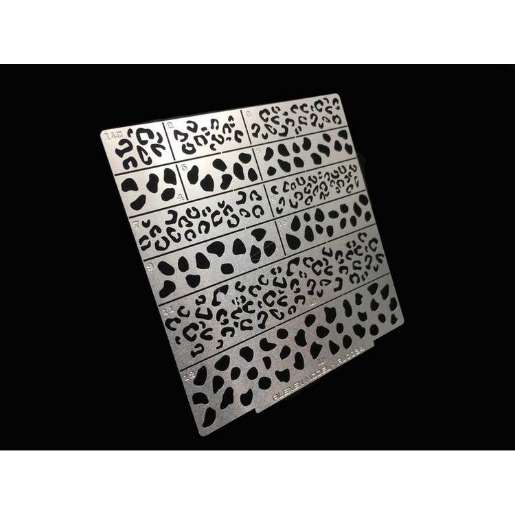 Alexen AJ0034 Etched Sheet Stencil Tools Leopard Print Camouflage CAMO Style