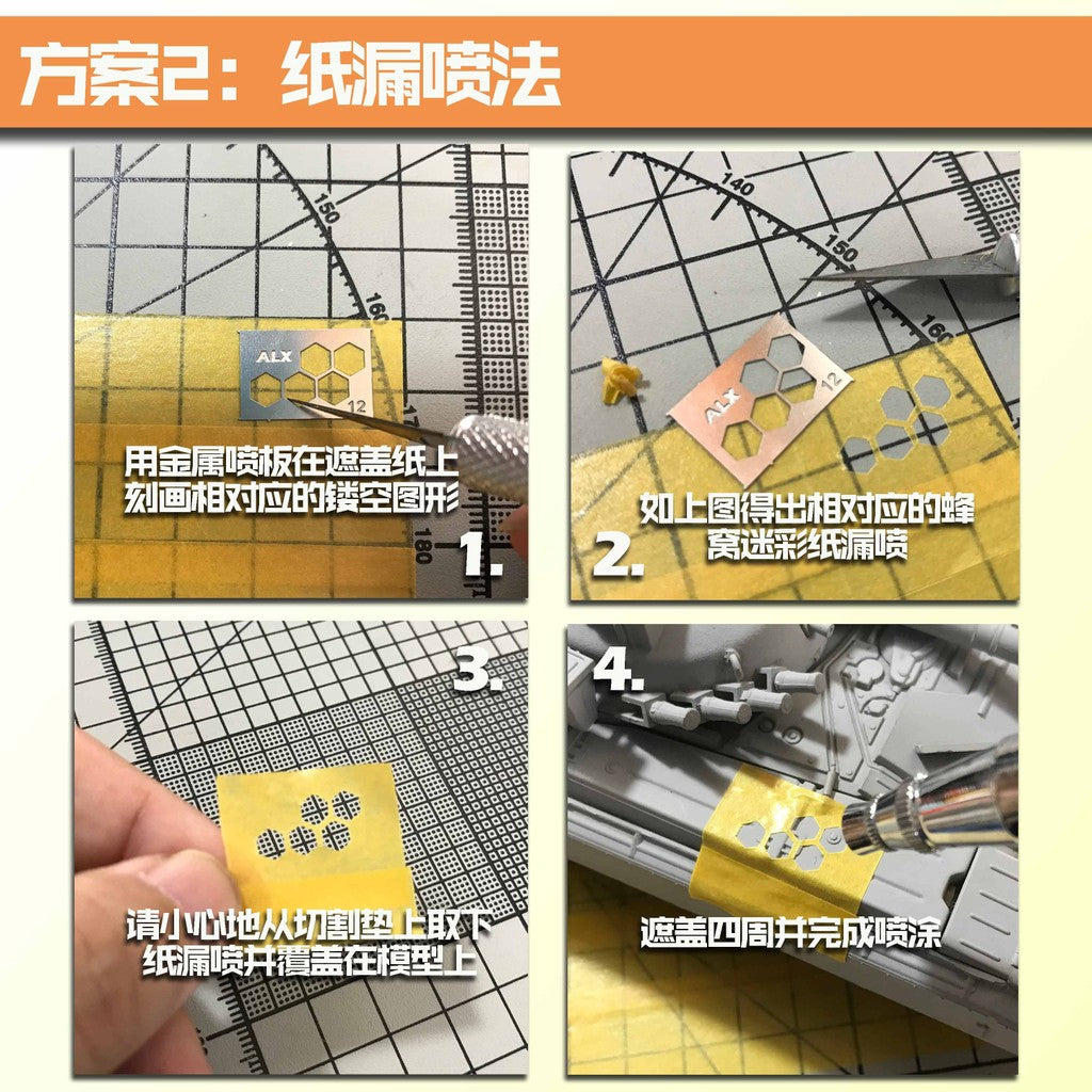 Alexen AJ0015 Stencil Hexagon Digital Camouflage Stencil Tools