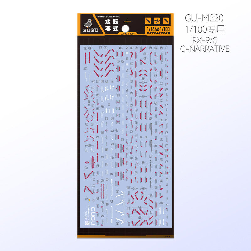 GUGU MG 1/100 RX-9/C NARRATIVE C-PACKS Water Slide Decal GUGUMG003