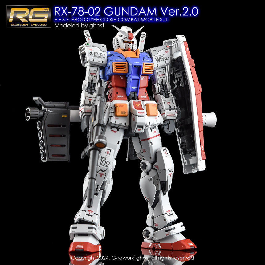 YAN GHOST Water slide decal FOR RG 1/144 RX-78-2 VER 2.0 FLUO