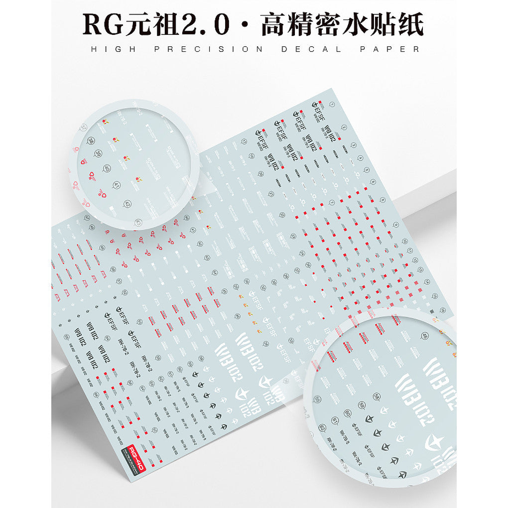 LNX Water Slide Decal for RG RGU 1/144 RX-78-2 VER 2.0