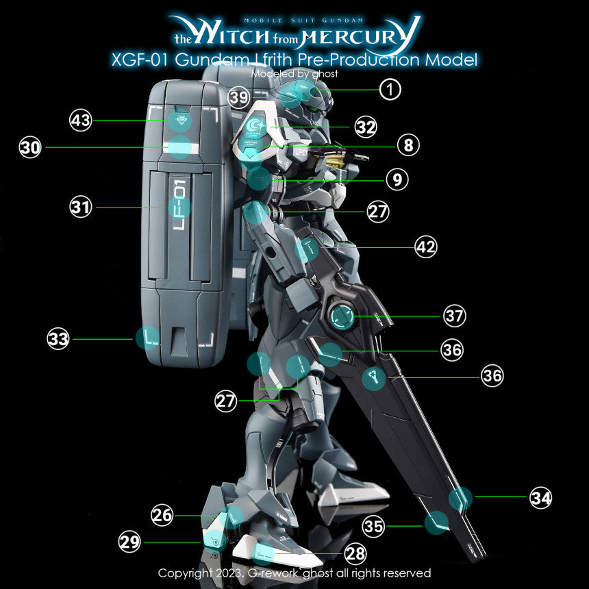 YAN FLAME Water Slide Decal for PB HG 1/144 Lfrith Pre Production