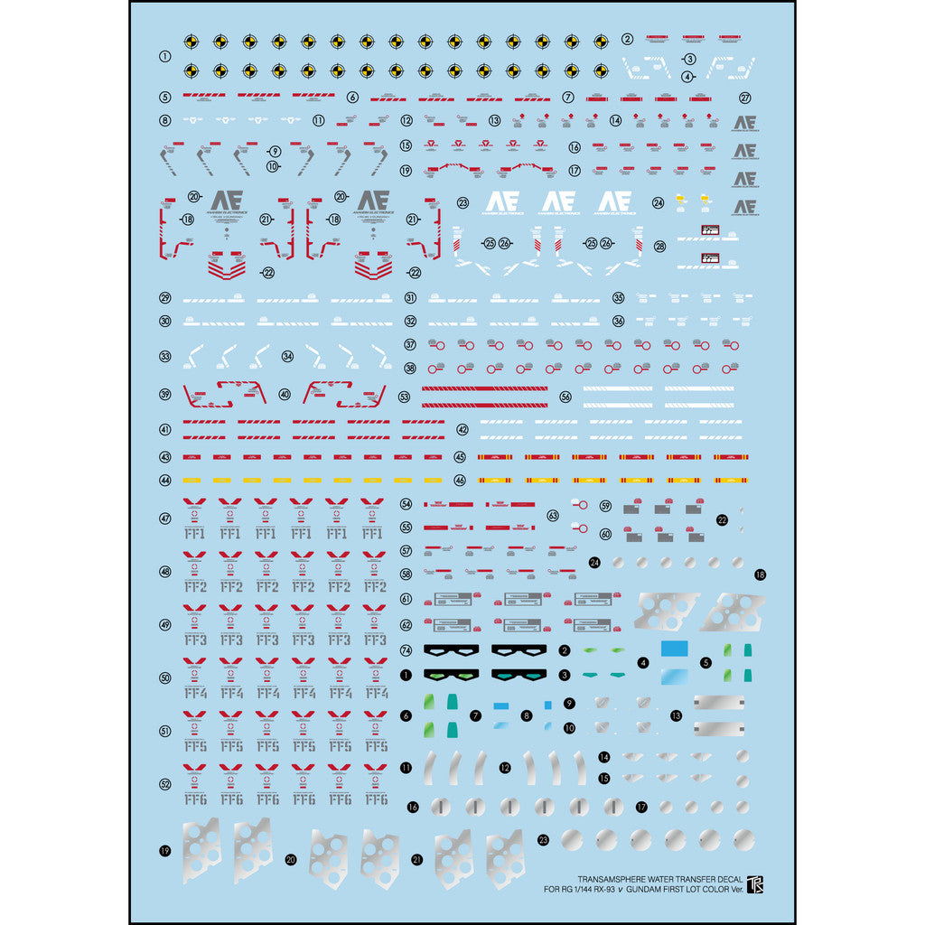 Transamsphere TRS Water Slide Decal RG 1/144 First Lot Color Ver RX-93ff Nu Collectibles