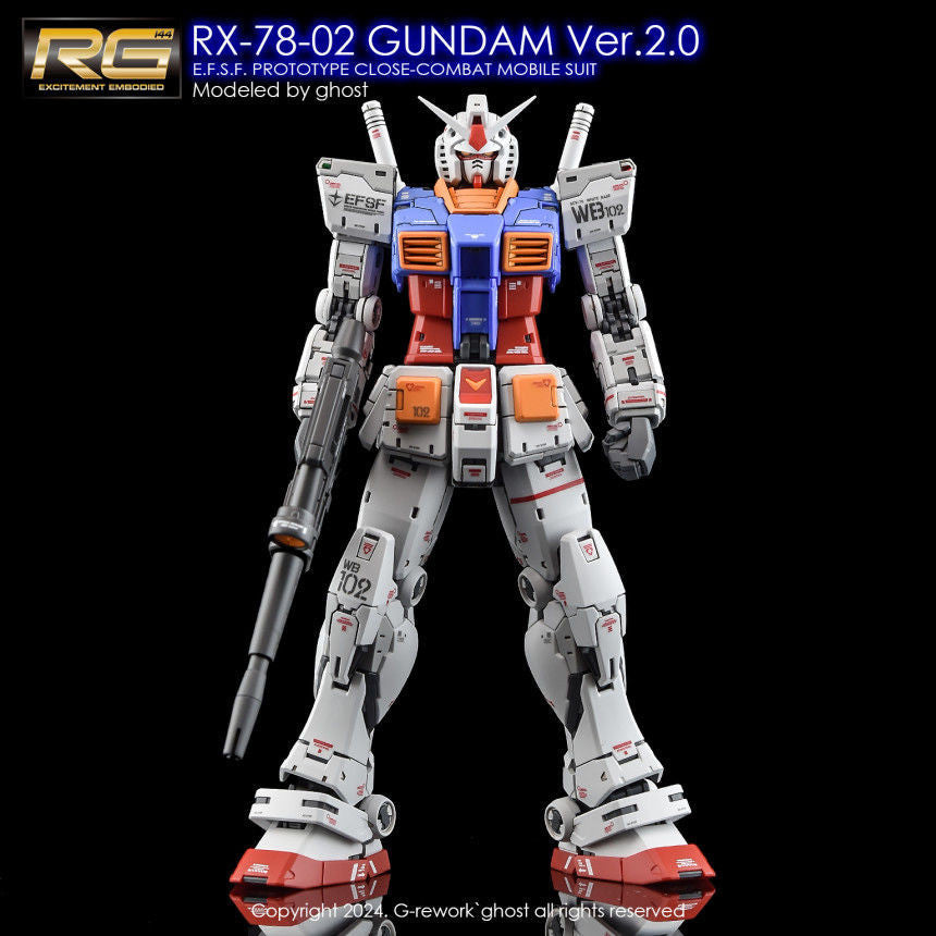 YAN GHOST Water slide decal FOR RG 1/144 RX-78-2 VER 2.0 FLUO