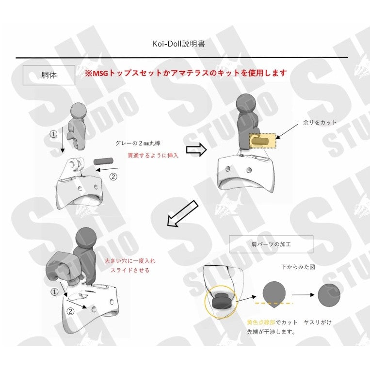 SH 1/12 MEGAMI DEVICE MD FAG MU073M KOI Doll Body Accessory Set Upgrade Resin GK Parts (Not kits,no model)