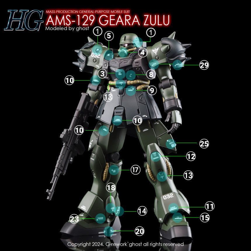 YAN Water slide decal FOR HG AMS-129 Geara Zulu All Type Fluo Type NO KITS