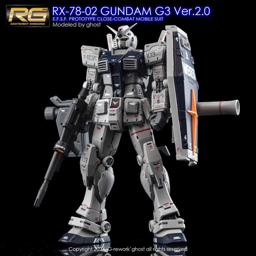 YAN GHOST water slide decal for RG 1/144 RX-78-2 VER 2.0 G3 Type