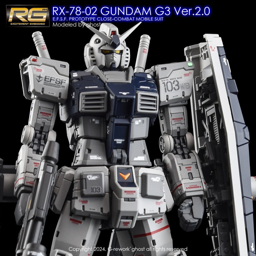 YAN GHOST water slide decal for RG 1/144 RX-78-2 VER 2.0 G3 Type