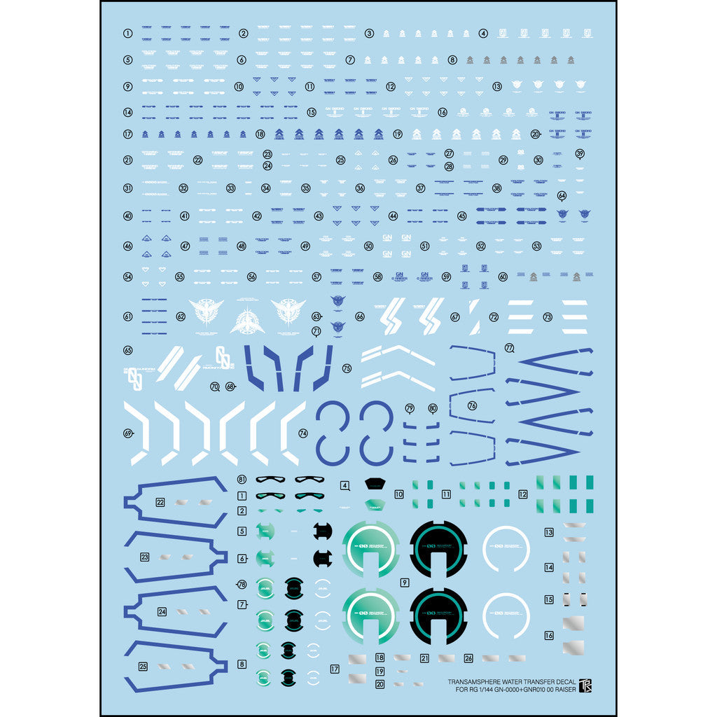 TRS water slide decal for RG 1/144 00 00R XN RAISER Collectibles