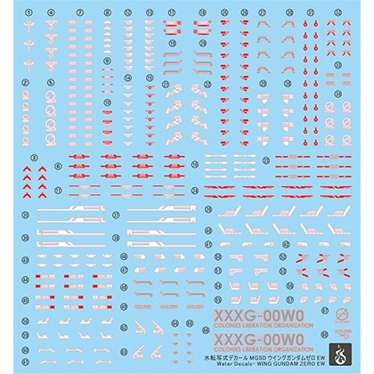 YAN Water slide decal FOR MGSD 17100 Wing Zero EW Fluo Type NO KITS