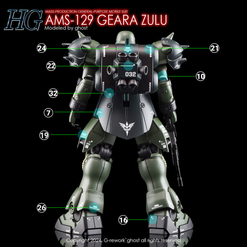 YAN Water slide decal FOR HG AMS-129 Geara Zulu All Type Fluo Type NO KITS