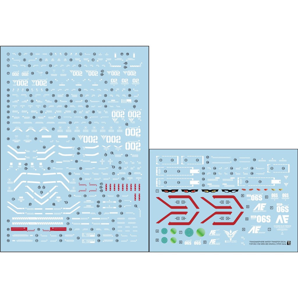 Transamsphere TRS MG 1/100 STEIN SINANJU Narrative NT Ver.ka WATER SLIDE DECAL TRSMG026