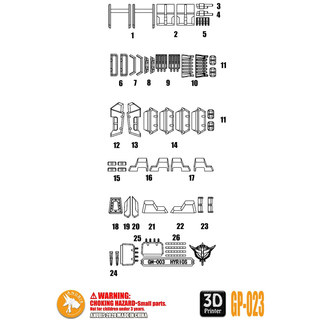 ANUBIS GP023 parts fit for MG Kyrios Collectibles