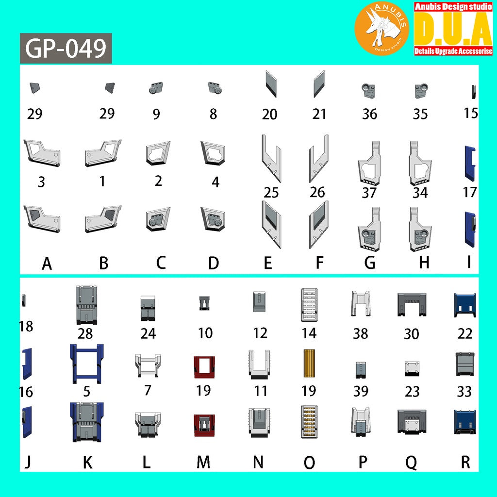 ANUBIS GP049 3D Print Detail Addon Parts For PG U RX-78-2 2.0 Collectibles