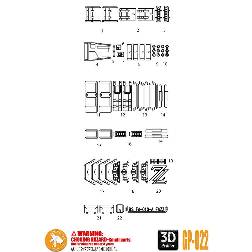 ANUBIS GP022 Parts Fit For MG FAZZ Full Armor ZZ Ver.Ka Collectibles
