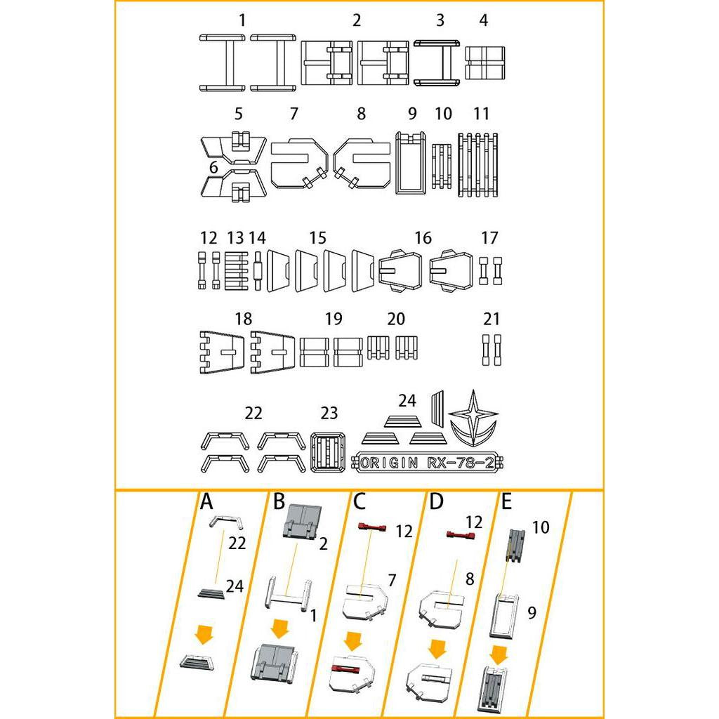 ANUBIS GP012 parts fit for MG RX-78-2 GTO Collectibles