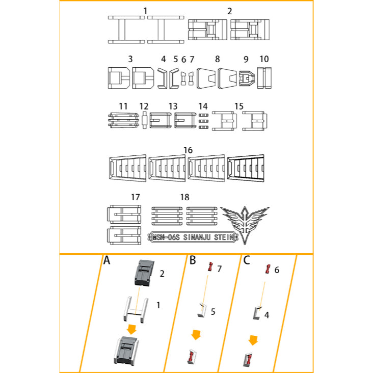ANUBIS MG 1/100 MSN-06S Sinanju Stein Ver.ka NT Detail Upgrade Parts GP011 Collectibles