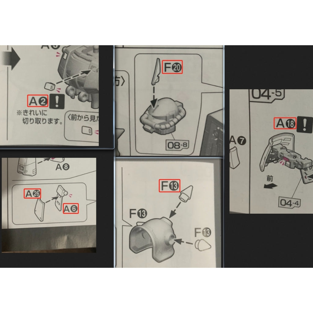 CB RG 24 1/144 Char's Zaku 2 butcher spare replacement parts
