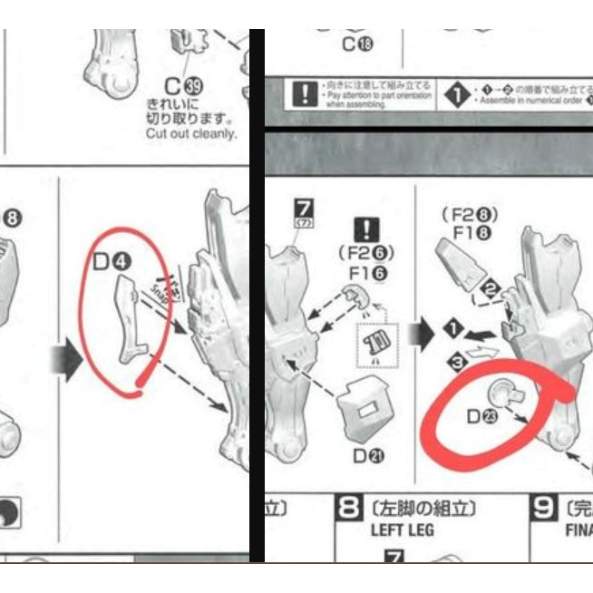 CB MG 18 1/100 Dynames butcher spare replacement parts