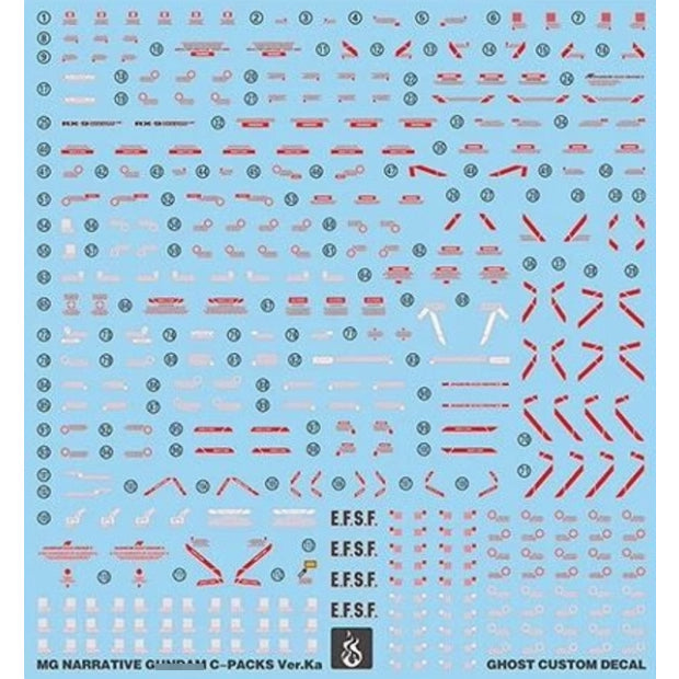 YAN FLAME Water Slide Decal GHOST MG Narrative C-packs Ver.ka (YANMG001) 20250721