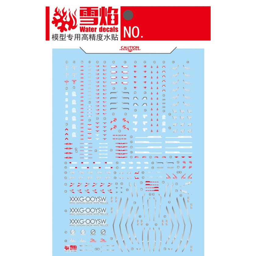 20250722 XUEYAN XY / SNOW FLAME Water Slide Decal for MGSD-03-1 MGSD Wing Zero EW Snow White Ver
