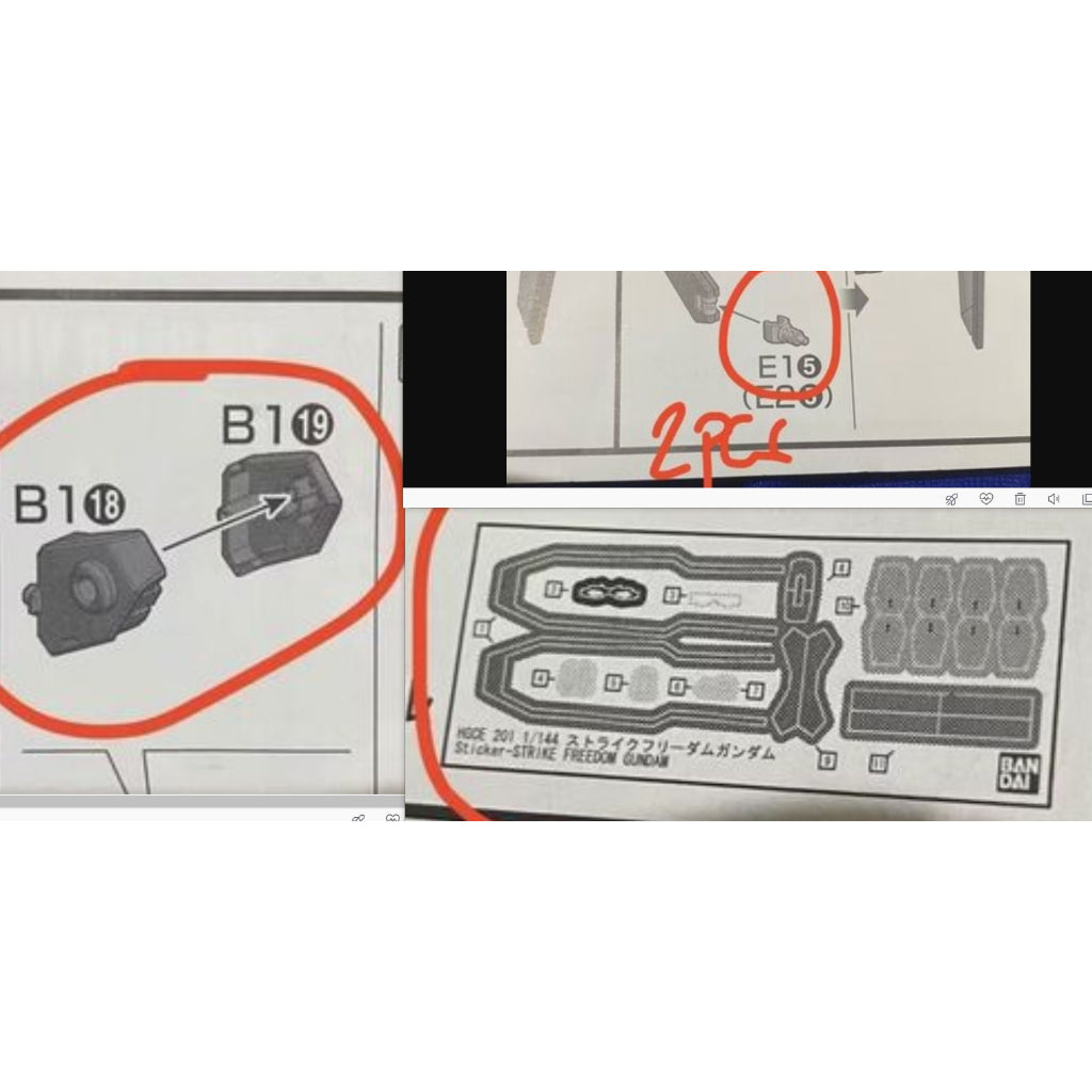 CB HG 23 butcher parts for 192 Strike Freedom