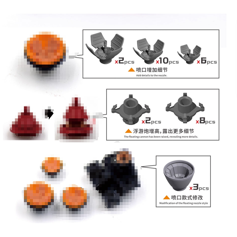 20250722 NewC HG HGUC 1/144 MSN-04-2 Nightingale 3D Printing Upgrade Parts (Kits not included)