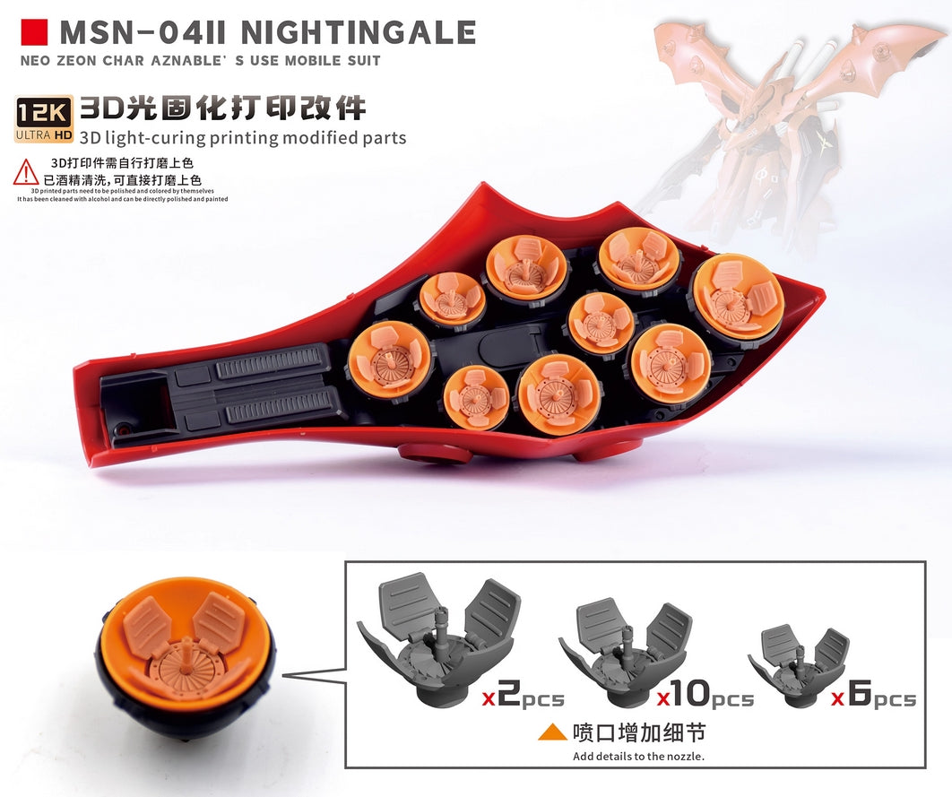 20250722 NewC HG HGUC 1/144 MSN-04-2 Nightingale 3D Printing Upgrade Parts (Kits not included)