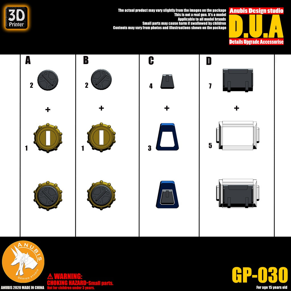 ANUBIS GP030 3D Print Detail Addon Parts For MG GP02A Collectibles