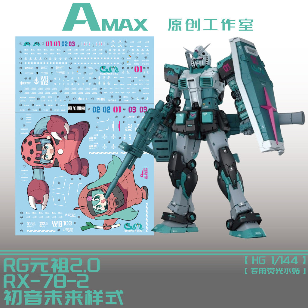 AMAX Water Slide Decal RG Hatsune Miku Type RX-78-2 2.0 (Kits not include) AMAXRG002