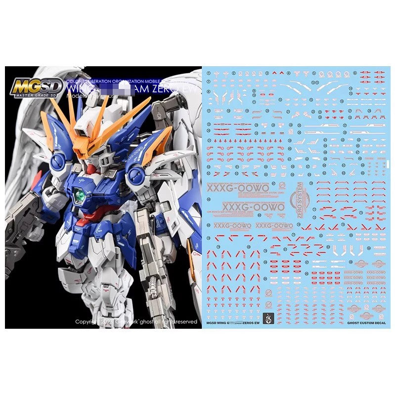 YAN FLAME GHOST Water slide decal for MGSD Wing Zero EW (YANMG070) 20250721